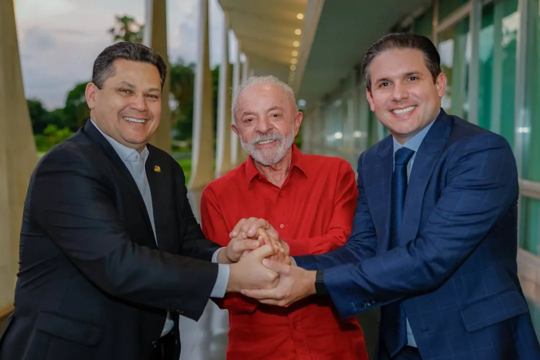 Davi Alcolumbre, Lula e Hugo Motta