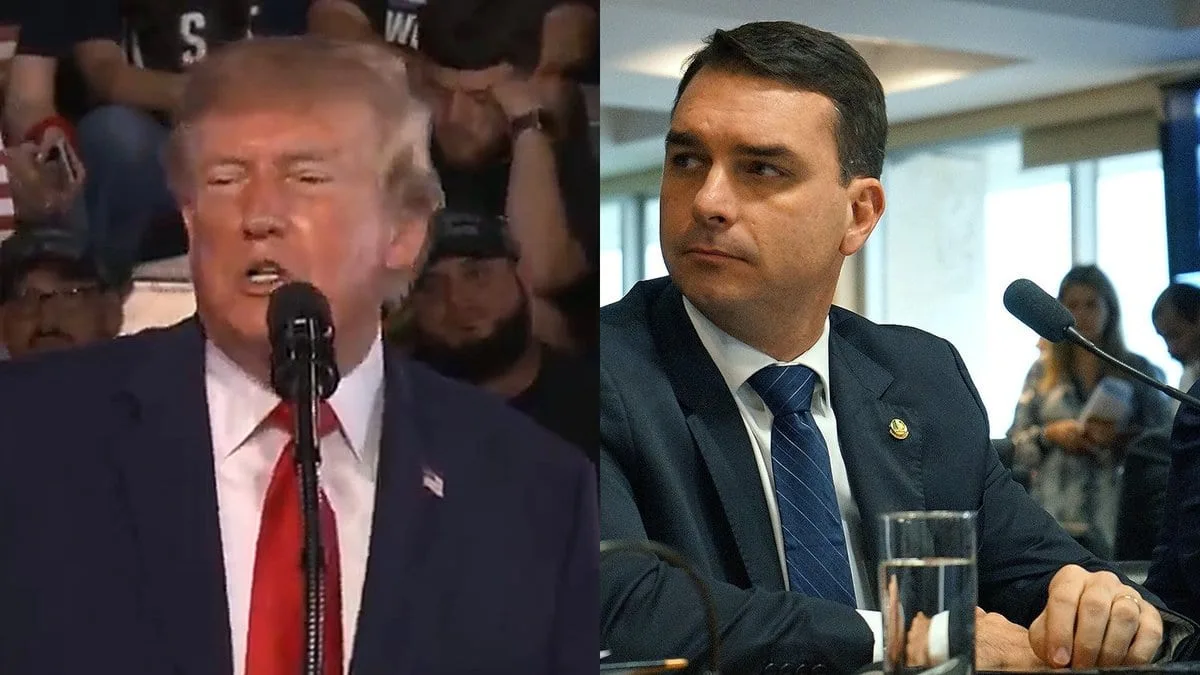 Donald Trump e Flávio Bolsonaro