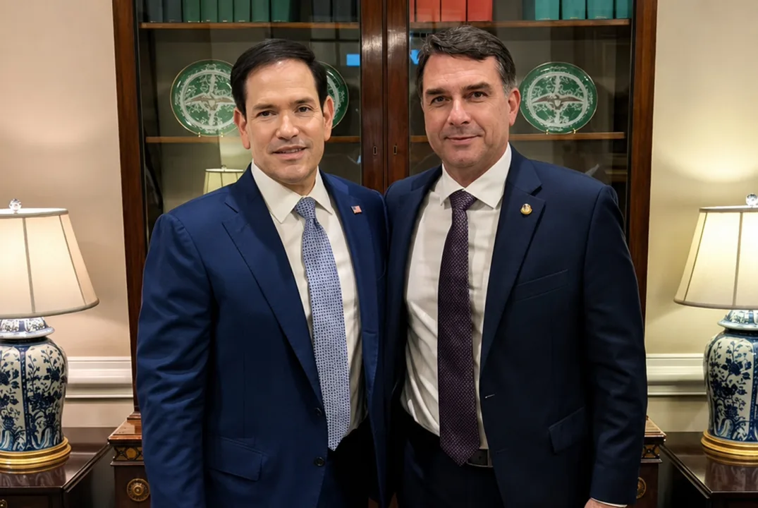 Flávio Bolsonaro e Marco Rubio